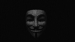V for Vendetta digital art mask Simple Background Typography