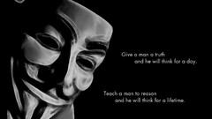 V for Vendetta quote mask Anonymous Typography monochrome Movies