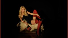 Valentine blondes pantyhose portraits
