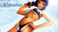 Valentine green eyes cowboy bebop purple hair bikini arms 