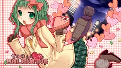 Valentine green eyes vocaloid green hair Megpoid Gumi