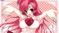 Valentine long hair anime girls seifuku purple eyes