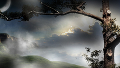 Valleys skyscapes fantasy Trees