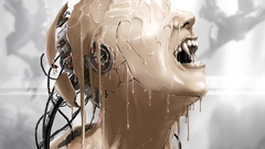 Vampires Androids robot futuristic artwork science fiction teeth