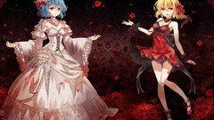 Vampires anime girls remilia scarlet touhou flandre scarlet 