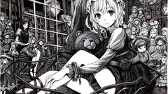 Vampires monochrome anime girls touhou flandre scarlet toys 