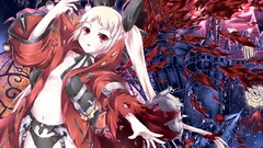 Vampires red eyes buildings blondes blazblue rachel alucard 