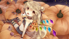 Vampires touhou animal ears flandre scarlet video games striped 