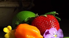 Vegetables strawberries fruits