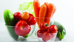 Vegetables tomatoes carrots bowls