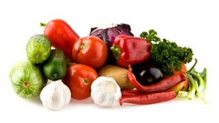 Vegetables tomatoes garlic peppers