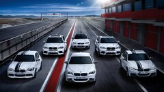 vehicle digital art artwork race tracks white cars BMW F10 BMW 1