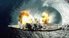 Vehicles battleships explosions fire