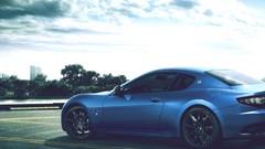 Vehicles sports cars Italian Maserati granturismo blue cars 