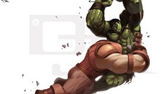 Versus artwork juggernaut Hulk (comic character) world war