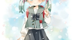 Victory Anime Manga schoolgirls hatsune miku vocaloid V sign