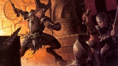 Victory woman weapons Monsters Symbols fight horns Beast armor 