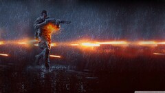 video games Battefield 4 lights video game art weapon dark