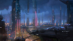 Video games cityscapes futuristic
