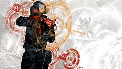 video games digital art artwork helmet weapon counter-strike