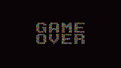 video games Game Over Space Invaders black background Typography