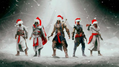 video games Santa hats Assassin's Creed video game art
