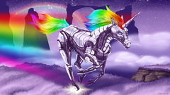 Video games unicorns robot
