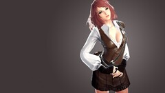 Vindictus video games Women boobs looking at viewer redhead