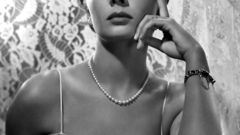 Vintage Actress lace grayscale