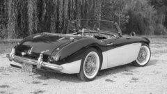 Vintage cars monochrome roadster