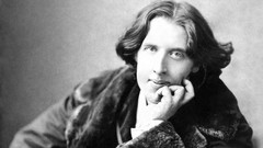 Vintage grayscale Oscar Wilde writers