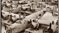 Vintage monochrome USA historic b-24 Lancaster