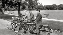 Vintage monochrome USA historic indian motorbikes