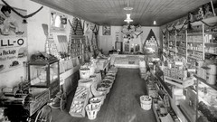 Vintage monochrome USA Stores historic