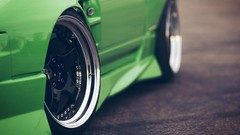 Vintage Rims green cars