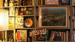 Vintage room bookshelf