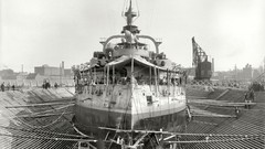 Vintage USA historic Docks shipyard drydocks dockyard Ironclad