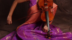 Violin brunette indian girl