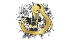 Vocaloid akita neru Simple Background detached sleeves Vocaloid 