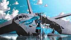 vocaloid hatsune miku Anime anime girls Aircraft vehicle wreck