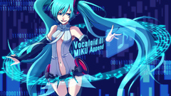vocaloid hatsune miku anime girls Anime blue turquise hair belly