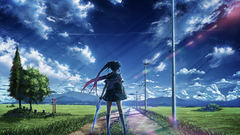 vocaloid hatsune miku anime girls clouds Anime landscape sky
