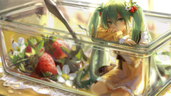 vocaloid hatsune miku soft shading anime girls Anime food fruit