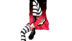 Vocaloid Simple Background striped legwear Cul