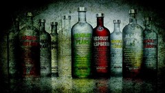 Vodka bottles absolut