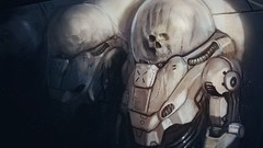 Void skeletons science fiction artwork space suits
