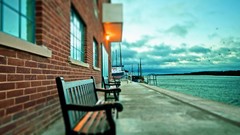 Wall bench lakes tilt-shift