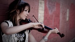 Wall Bricks violins brunettes violinist Lindsey Stirling