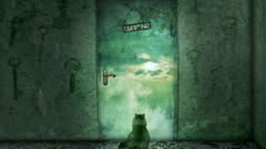 Wall cats keys doors locked artwork