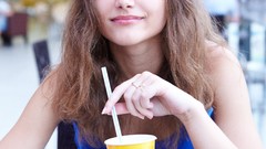 Wall clouds woman outdoors stills sunlight brunettes photo 